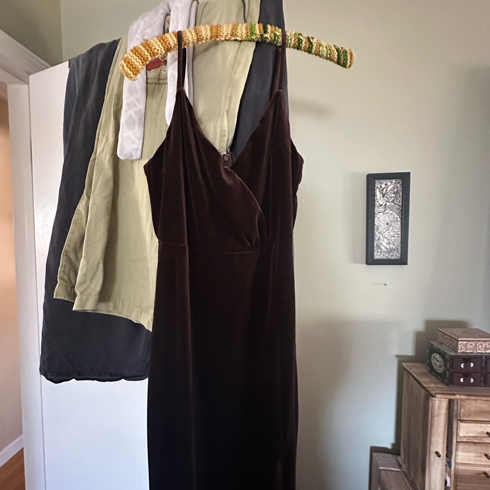 Elegant Brown Velvet Dress